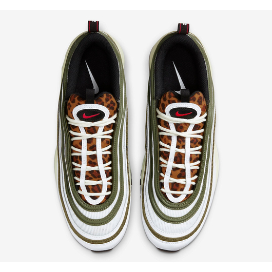 Кросівки чоловічі Nike Air Max 97 Goes Wild With A Leopard Tongue White/Olive DX8973-100, Размер: 41, Наличие: Склад (1-3 дня), фото , изображение 4