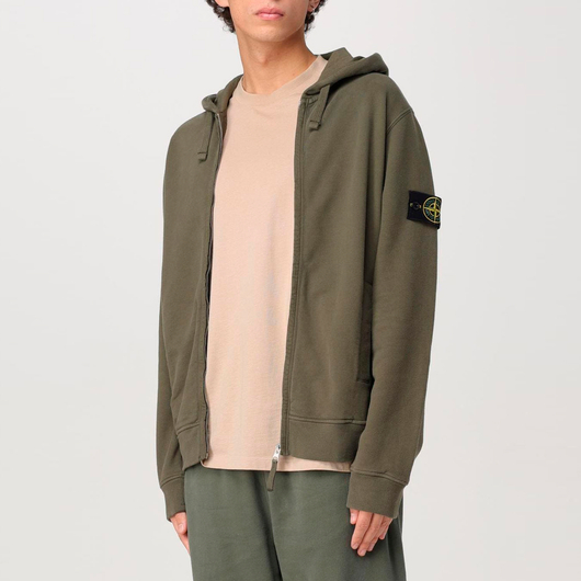 Stone Island Khaki Zip Hoodie, Размер: XXL, Наличие: Склад (1-3 дня), фото , изображение 4