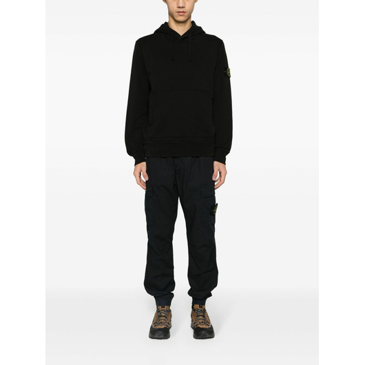 Stone Island Logo Patch Hoodie in Black, Размер: S, Наличие: Склад (1-3 дня), фото , изображение 2