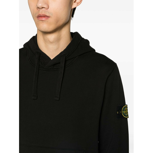 Stone Island Logo Patch Hoodie in Black, Размер: S, Наличие: Склад (1-3 дня), фото , изображение 4