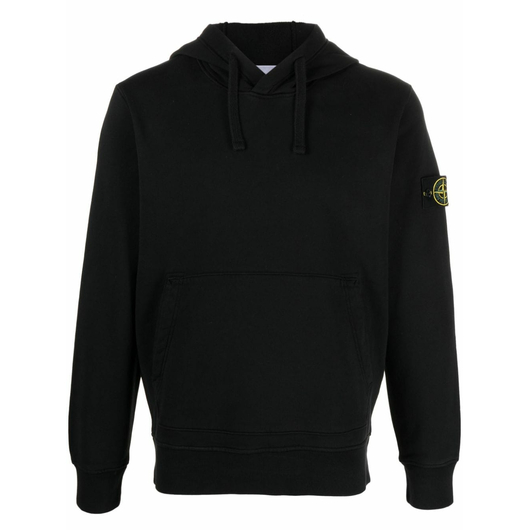 Stone Island Logo Patch Hoodie in Black, Размер: S, Наличие: Склад (1-3 дня), фото 