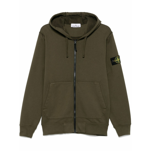 Stone Island Logo Patch Hoodie in Olive, Размер: M, Наличие: Склад (1-3 дня), фото 