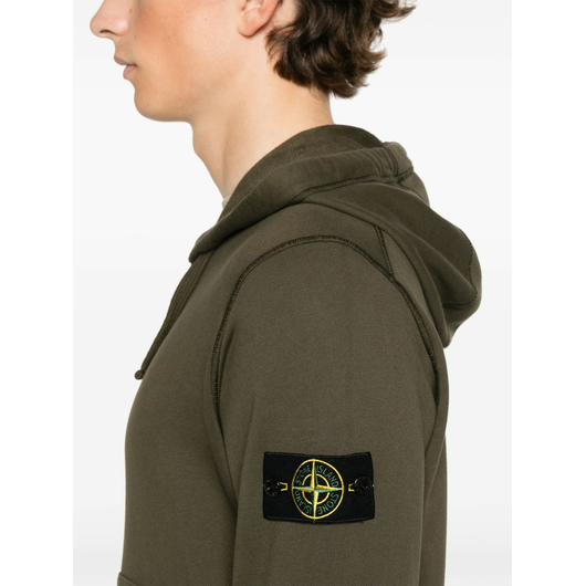 Stone Island Logo Patch Hoodie in Olive, Размер: M, Наличие: Склад (1-3 дня), фото , изображение 3