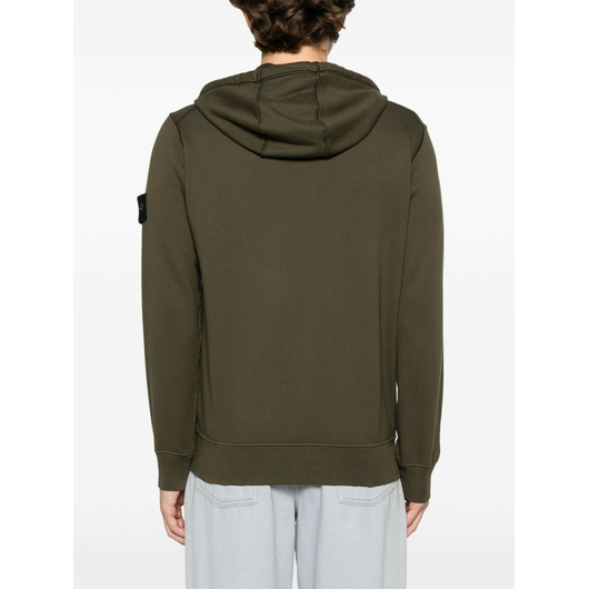 Stone Island Logo Patch Hoodie in Olive, Размер: M, Наличие: Склад (1-3 дня), фото , изображение 4