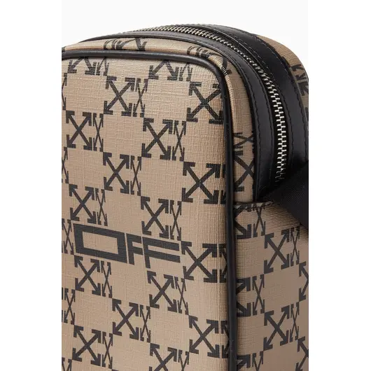 Off-White Arrows Monogram Crossbody Bag in Leather, Размер: MISC, Наличие: Забрать сейчас, фото , изображение 3