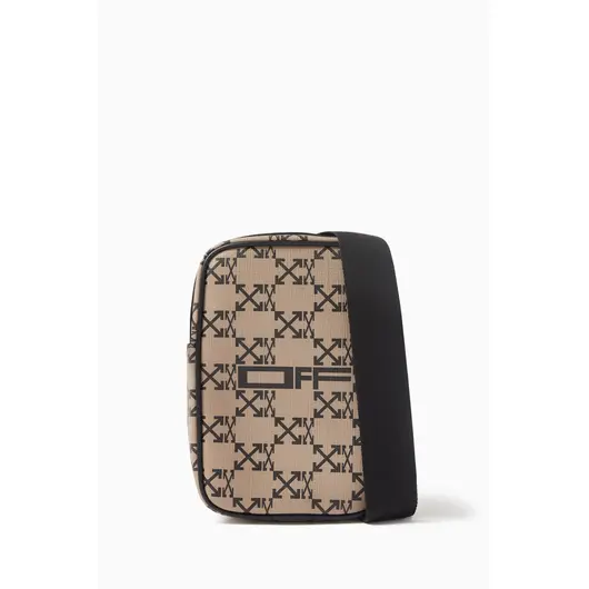 Off-White Arrows Monogram Crossbody Bag in Leather, Размер: MISC, Наличие: Забрать сейчас, фото 