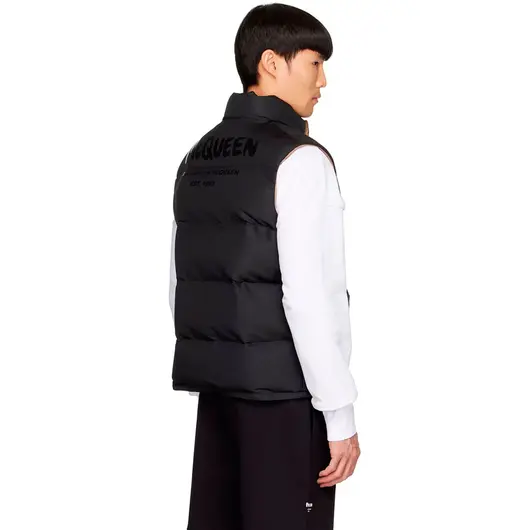 Alexander Mcqueen Black Vest With Logo, фото , изображение 3
