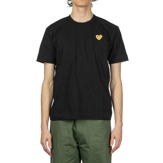 Comme Des Garcons Play Unisex Gold Heart T-Shirt - Black, Размер: M, Наличие: Забрать сейчас, фото , изображение 2