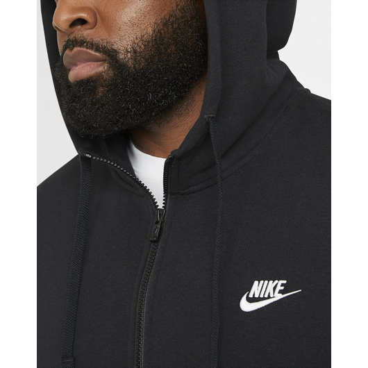 Толстовка чоловіча Nike M NSW CLUB HOODIE FZ BB Black BV2645-010, Размер: S, Наличие: Склад (1-3 дня), фото , изображение 3
