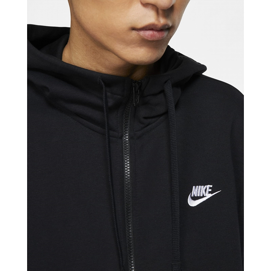 Толстовка чоловіча Nike M Nsw Club Hoodie Fz Ft Black BV2648-010, Размер: M, Наличие: Склад (1-3 дня), фото , изображение 5
