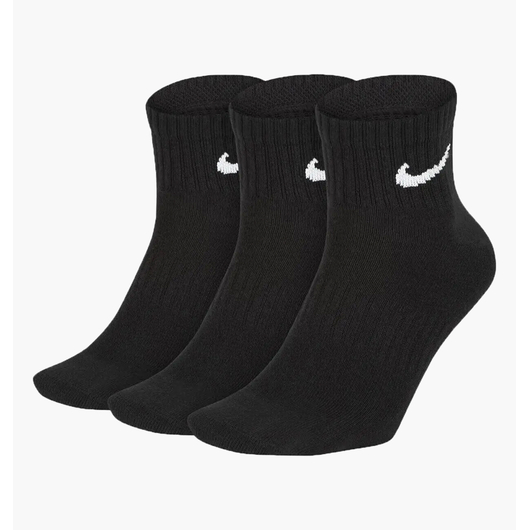 Шкарпетки унісекс Nike U Nk Everyday Ltwt Ankle (3 пари, неутеплені) Black SX7677-010, Размер: 34-38, Наличие: Склад (1-3 дня), фото 