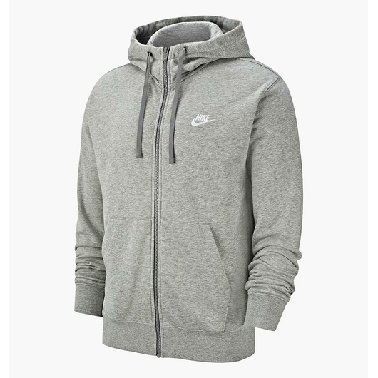 Толстовка чоловіча Nike M Nsw Club Hoodie Fz Ft Grey BV2648-063, Размер: XL, Наличие: Склад (1-3 дня), фото 