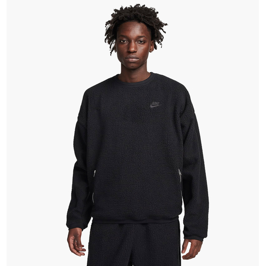 Світшот чоловічий Nike M Club+ Sherpa Wntr Crew Black FB8378-010, Размер: S, Наличие: Склад (1-3 дня), фото 