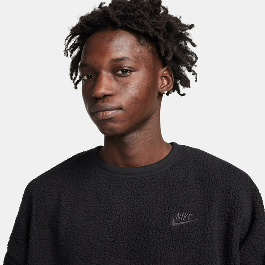 Світшот чоловічий Nike M Club+ Sherpa Wntr Crew Black FB8378-010, Размер: S, Наличие: Склад (1-3 дня), фото , изображение 3