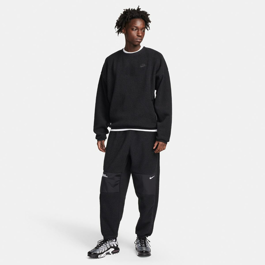 Світшот чоловічий Nike M Club+ Sherpa Wntr Crew Black FB8378-010, Размер: S, Наличие: Склад (1-3 дня), фото , изображение 5