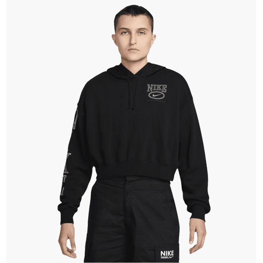 Худі унісекс Nike Sportswear Club Fleece Oversized Graphic Crop Black HJ0925-010, Размер: S, Наличие: Склад (1-3 дня), фото 