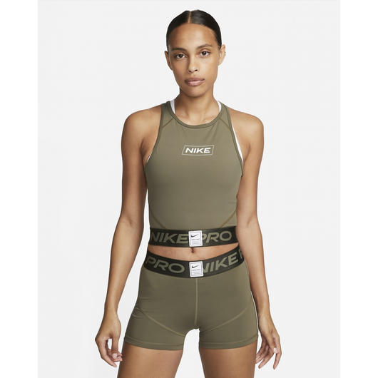 Топ жіночий Nike Pro Dri-Fit Graphic Crop Tank Olive Dq5593-222, Размер: M, Наличие: Склад (1-3 дня), фото , изображение 2