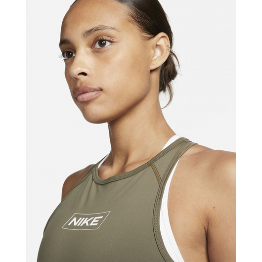 Топ жіночий Nike Pro Dri-Fit Graphic Crop Tank Olive Dq5593-222, Размер: M, Наличие: Склад (1-3 дня), фото , изображение 4