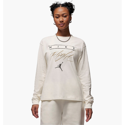 Лонгслів жіночий Air Jordan Long-Sleeve Graphic T-Shirt White FD7205-133, Размер: S LOOSE, Наличие: Склад (1-3 дня), фото 