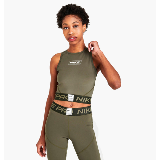 Топ жіночий Nike Pro Dri-Fit Graphic Crop Tank Olive Dq5593-222, Размер: M, Наличие: Склад (1-3 дня), фото 