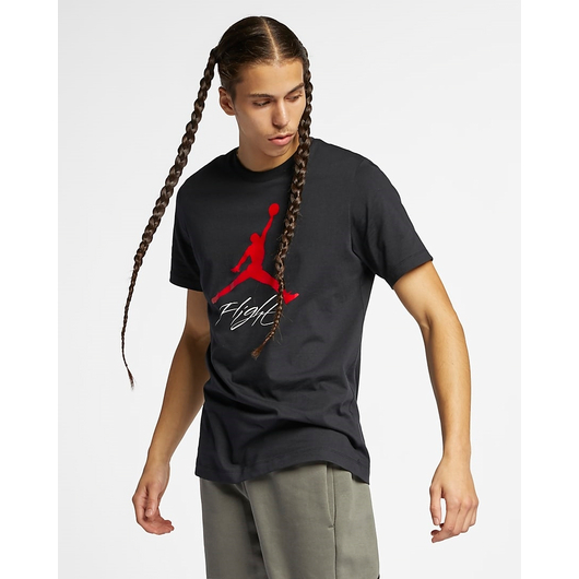 Футболка чоловіча Air Jordan T-Shirt Jumpman Flight Black AO0664-010, Размер: L, Наличие: Склад (1-3 дня), фото , изображение 2