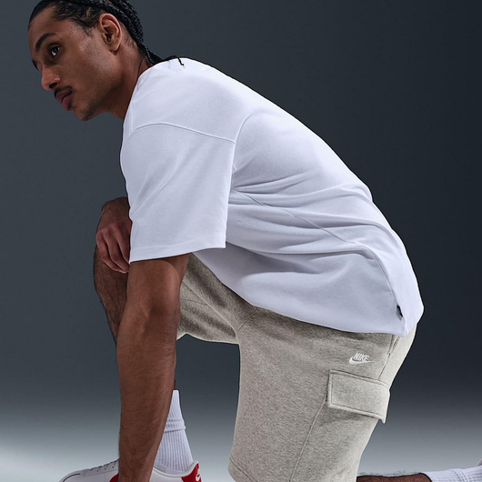 Шорти чоловічі Nike Club Fleece Cargo White FN3525-063, Размер: S, Наличие: Склад (1-3 дня), фото , изображение 5