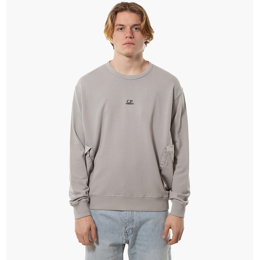 Світшот чоловічий CP Company Mixed Sweatshirt Drizzle Grey 16CMSS248A110039M913, Наличие: Склад (1-3 дня), фото 