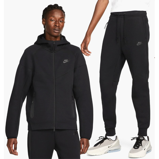 Спортивний костюм чоловічий Nike Tech Fleece Black Black FB7921-010__FB8002-010, Размер: L, Наличие: Склад (1-3 дня), фото 
