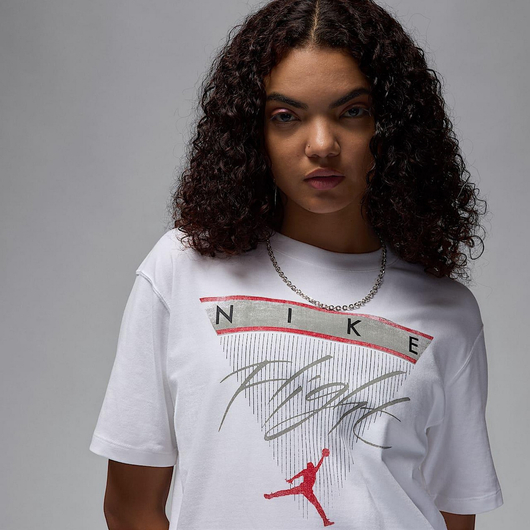 Футболка жіноча Air Jordan Flight Heritage T-Shirt White FQ3240-100, Размер: XS, Наличие: Склад (1-3 дня), фото , изображение 3