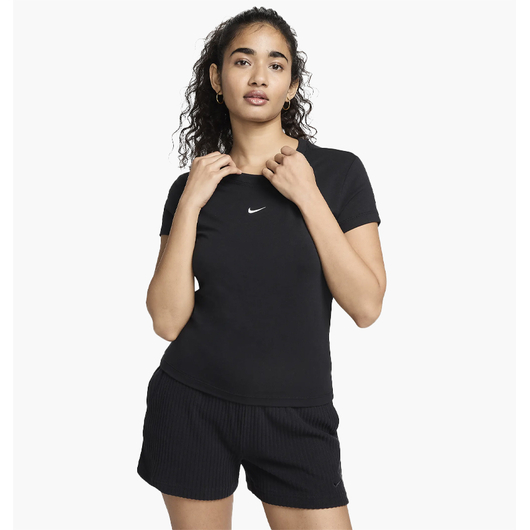 Футболка жіноча Nike W Nsw Nk Chll Knt Md Crp Black FV5508-010, Размер: S, Наличие: Склад (1-3 дня), фото 