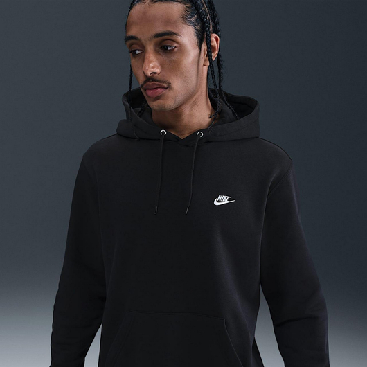 Худі чоловіче Nike Club Pullover Fleece Hoodie Black FN3859-010, Размер: S, Наличие: Склад (1-3 дня), фото , изображение 2