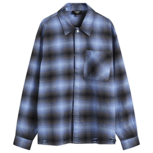 Represent Distressed Flannel Shirt Blue, Размер: L, Наличие: Забрать сейчас, фото 