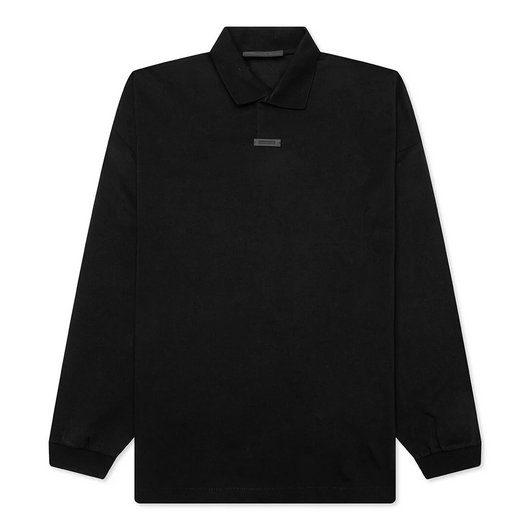 Fear Of God Essentials Black Logo Patch Long Sleeve Polo, Размер: S, Наличие: Склад (1-3 дня), фото 