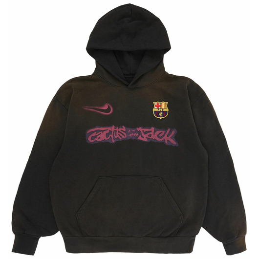 Nike FC Barcelona x Cactus Jack Spray Logo Hoodie 'Blue', Размер: L, Наличие: Забрать сейчас, фото 