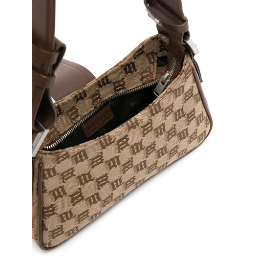 MISBHV Brown Mini Jacquard Monogram Shoulder Bag, Размер: MISC, Наличие: Забрать сейчас, фото , изображение 3
