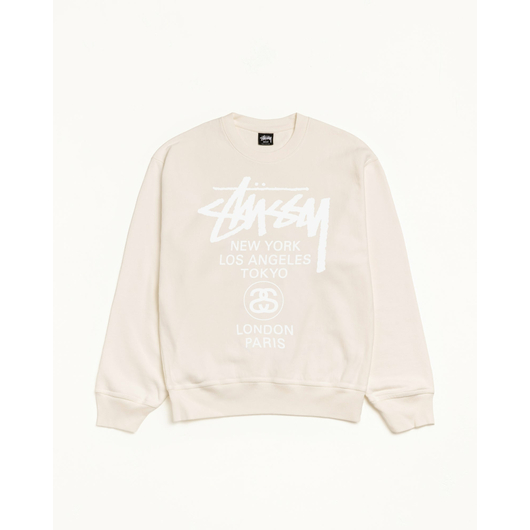 Stussy WORLD TOUR CREW PIGMENT DYED, Размер: S, Наличие: Склад США (10-24 дня), фото 