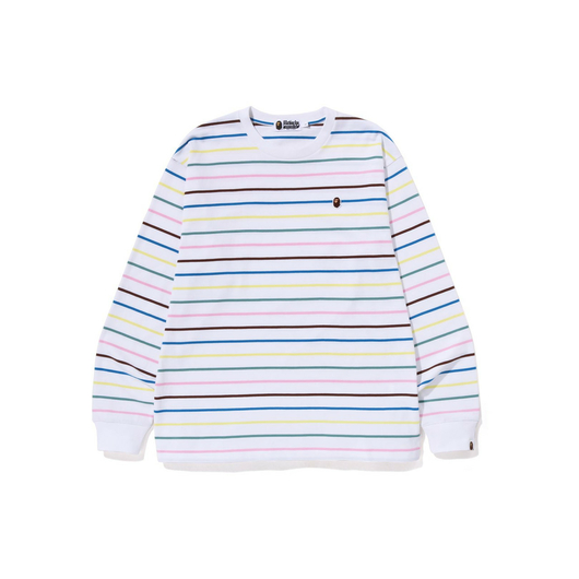 BAPE Hoop Relaxed Fit L/S TeeWhite, Размер: M, Наличие: Забрать сейчас, фото 