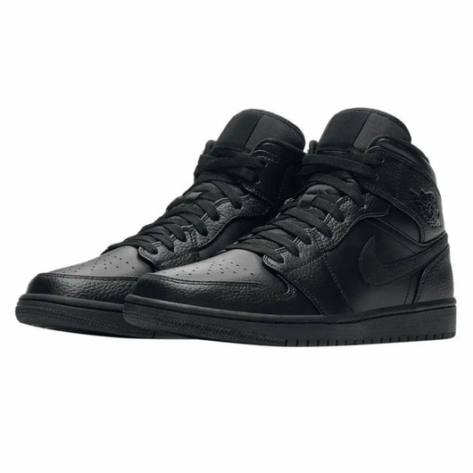 Мужские кроссовки Air Jordan 1 Mid Triple Black (554724-091), Размер: 41, фото , изображение 2